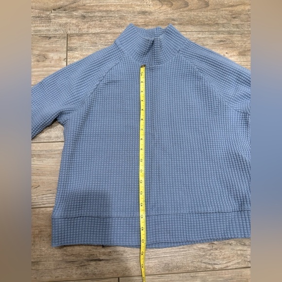 The North Face Chabot Mock Neck Long Sleeve Waffle Sweater Blue size small - Picture 2 of 7